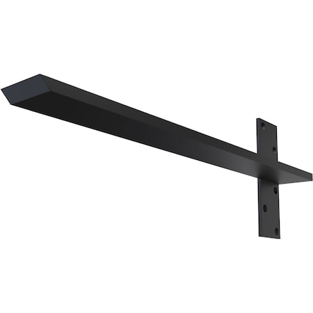 Ekena Millwork 2 1/2"W x 22"D Floating Steel Heavy Duty Wall Mount, Powder Coated Black BKTM02X22FWPBL